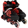 Ролики Dvizhok р. 34-37 раздвиж. PVC, 1 колесо со светом,черно-красный 141V-222 - фото 33032867