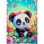 Набор для творчества Алмазная мозаика 15*20 детская (неполное заполнение) Милая панда Амк-022 LORI - фото 33853388