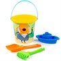 Песочный набор Три кота.Мир приключений №5:Ведро с наклейкой,лопатка №5,грабельки №5,кораблик"Юнга-2" 91611 - фото 34184147