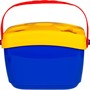 Логическая игрушка Сортер-ведерко желтый,синий,красный И-0801 - фото 34673618
