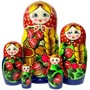 Деревянная Матрешка 5 в 1 большая Ягодки, Эскиз 18, Земляника с корзинкой и косой М05160218 - фото 39622411