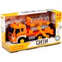 Автомобиль Сити с подъёмником, инерционный со светом и звуком оранжевый в коробке 89748 П-Е /8/ - фото 47043410