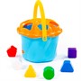 Логическая игрушка "Ведро Сюрприз" 6 элементов голубой в сеточке 93486 П-Е /12/ - фото 47044543