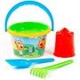 Песочный набор Три кота.Мир приключений №4:Ведро среднее с наклейкой,ситечко,лопатка,грабельки,формочка замок башня 91604 - фото 47047883