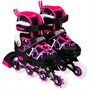 Ролики Dvizhok р. 30-33 раздвиж. PVC, 1 колесо со светом,черно-розовый 141V-212 - фото 47056541