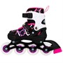 Ролики Dvizhok р. 30-33 раздвиж. PVC, 1 колесо со светом,черно-розовый 141V-212 - фото 47056543