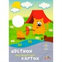 Цветной картон мелованный А4 12л.12цв. "Кот на пикнике" С0327-16 - фото 47057260