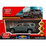 Модель TAHOE-12-GY CHEVROLET TAHOE 12 см, двери, багаж, инерц, темно серый Технопарк в коробке - фото 47060394