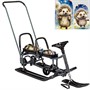 Снегокат 507 высокий SNOWKAT TWINS BABY Wheel для двоих, с 2 склад спинк. П-обр толкат. колёса Ежики - фото 47063130