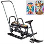 Снегокат 507 высокий SNOWKAT TWINS BABY Wheel для двоих, с 2 склад спинк. П-обр толкат. колёса Жирафики - фото 47063131