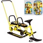 Снегокат 507 высокий SNOWKAT TWINS BABY Wheel для двоих, с 2 склад спинк.П-обр толкат. колёса Слоненок - фото 47063677