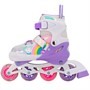 Ролики Dvizhok р. L 38-41 раздвиж., свет 1 колеса, фиолетово-белый 141V-672-9 - фото 47071481