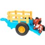 Каталка С ПРИЦЕПОМ + лошадка 20 песен,фраз, звуков СИНИЙ ТРАКТОР в кор. Умка HT1471-R1-WOD - фото 47073291