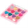 Палетка крем-теней д.век с блёстками,12 цветов "Сердечки",9 г,роз. коллекция,с аппликатором Т25835 - фото 47074368