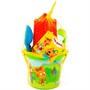 Песочный набор Три кота. Мир приключений №2: Ведро малое с наклейкой, ситечко-цветок, совок №2, грабельки №2, формочка (замок башня) 91581 - фото 47082661