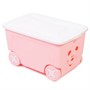 Детский ящик на колесах Lalababy Play with Me 50 л розовый пастельный LA1032RSP - фото 47083275
