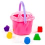 Логическая игрушка "Ведро Сюрприз" 6 элементов розовый в сеточке 93479 П-Е /12/ - фото 47086908