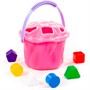 Логическая игрушка "Ведро Сюрприз" 6 элементов розовый в сеточке 93479 П-Е /12/ - фото 47086909