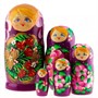 Деревянная Матрешка 5 мест медальон с ягодами-фиолетовая MS0504a-pahN-03 - фото 48426856