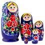 Деревянная Матрёшка цветочки синяя 5 шт MS0503rojP-14 - фото 48902271