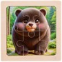 Деревянная Пазл-рамка Милые животные-4 10x10 см, 4 шт. в наборе ИД-0208 - фото 59292771