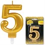 Свеча цифра "5" Золотая 8 см 1502-2838 - фото 60033797