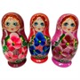 Деревянная Матрешка 3 в 1 Цветы, Эскиз 14, Разноцветы М03110314 - фото 60033858
