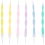Свечи для торта Серпантин Пастель 10см 6шт - фото 60034026