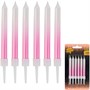 Свечи для торта Градиент бел/розов перлам 8см 6шт - фото 60034041