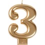 Свеча-цифра "3" Золотая 8 см 1502-2836 - фото 60034072