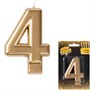 Свеча-цифра "4" Золотая 8 см 1502-2837 - фото 60034077