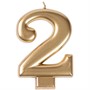 Свеча-цифра "2" Золотая 8 см 1502-2835 - фото 60152857