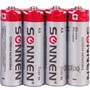 Элемент питания  SONNEN, АА (R6, 15А), солевые, пальчиковые 4 шт 451097 - фото 60617734
