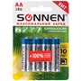 Элемент питания  SONNEN Super Alkaline, АА(LR6,15А), алкалиновые, пальчиковые 4 шт 451094 - фото 60617735
