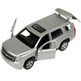 Модель TAHOE-12-SR CHEVROLET TAHOE 12 см, двери, багаж, инерц, серебристый Технопарк в коробке - фото 62764265