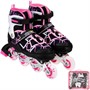 Ролики Dvizhok р. 38-41 раздвиж. PVC, 1 колесо со светом,черно-розовый 141V-211 - фото 62764714