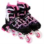 Ролики Dvizhok р. 38-41 раздвиж. PVC, 1 колесо со светом,черно-розовый 141V-211 - фото 62764716