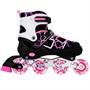 Ролики Dvizhok р. 38-41 раздвиж. PVC, 1 колесо со светом,черно-розовый 141V-211 - фото 62764717