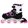 Ролики Dvizhok р. 38-41 раздвиж. PVC, 1 колесо со светом,черно-розовый 141V-211 - фото 62764718
