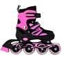 Ролики Dvizhok р. 30-33 раздвиж. PVC, 1 колесо со светом,черно-розовый 141V-218 - фото 62764727