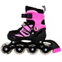Ролики Dvizhok р. 30-33 раздвиж. PVC, 1 колесо со светом,черно-розовый 141V-218 - фото 62764728