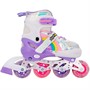 Ролики Dvizhok р. M 34-37 раздвиж., свет 1 колеса, фиолетово-белый 141V-672-8 - фото 62769038