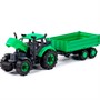 Трактор Прогресс с бортовым прицепом инерционный зелёный в лотке 94605 П-Е - фото 62780029