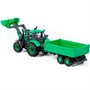 Трактор Прогресс с бортовым прицепом и ковшом инерционный зелёный в лотке 94650 - фото 62780043
