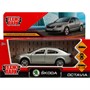 Модель OCTAVIA-12-SR SKODA OCTAVIA 12 см, двери, багаж, инерц. серебристый Технопарк  в коробке - фото 62783006