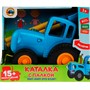 Каталка Синий Трактор с палкой,9 песен,свет,палка и веревка для катания HT826-R - фото 62792754