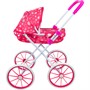 Коляска д/куклы Miss Kapriz MKD15B Розовое конфетти, большие колеса в пак. - фото 62794862
