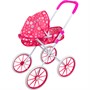 Коляска д/куклы Miss Kapriz MKD15B Розовое конфетти, большие колеса в пак. - фото 62794863