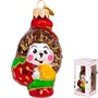 Елочное украшение Ёжик с клубникой h-10 см ФУ-568/1 - фото 62798741