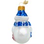 Елочное украшение Снеговик с метлой голубой h-9см ФУ-407/4 - фото 62799205